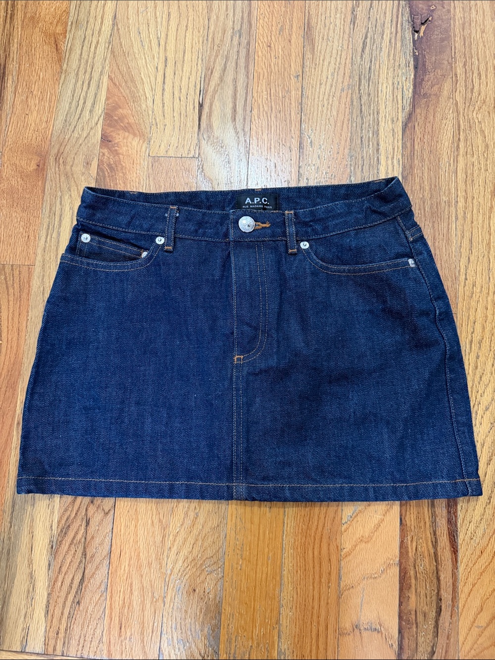 A.P.C. Dark Indigo Denim Mini Skirt